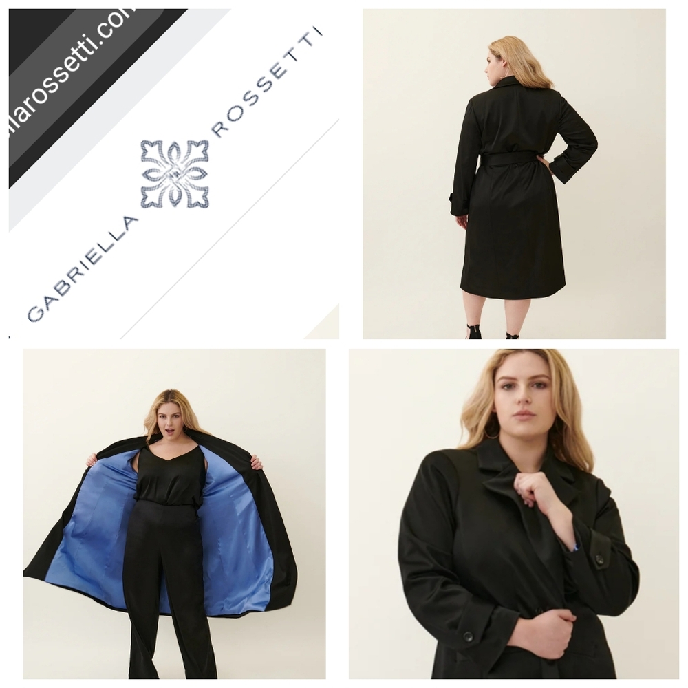Gabriella Rossetti. The Caterina Stretch Satin Coat. Size 18